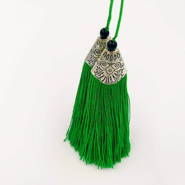 Green Tassels Artificial Silk Tassel with Cone Cap, Earring Tassel, Bridal Tassels